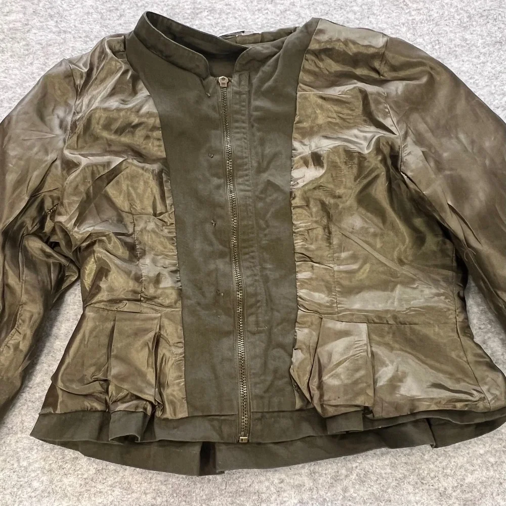 Swoon Kids Olive Green Military Jacket Beaded Epaulettes‎ Youth Small